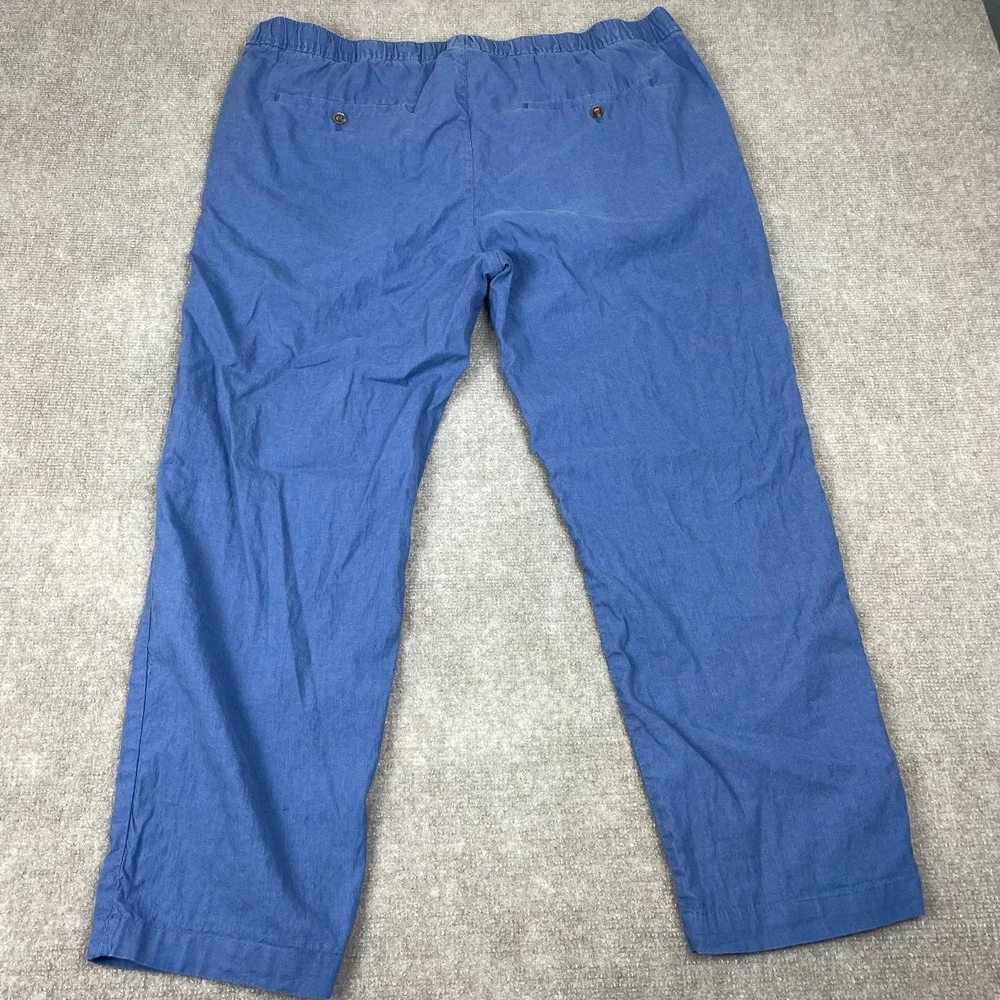 H&M Pants Mens 2XL Blue Cotton Regular Fit Straight Leg High Rise Flat Front